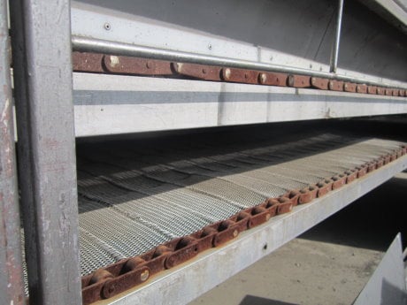 Cooler, ambient air cooled, 26" x 4" opening clearance, 28" width x 14' L wire mesh conveyor, 3/4 HP, 1140 - Image 2