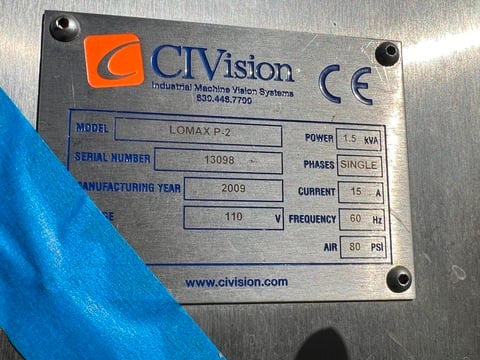CI Vision/Mettler Toledo #Lomax P-2, Glass Bottle Inspection System, 80 psi, 110 V, 2009 - Image 6