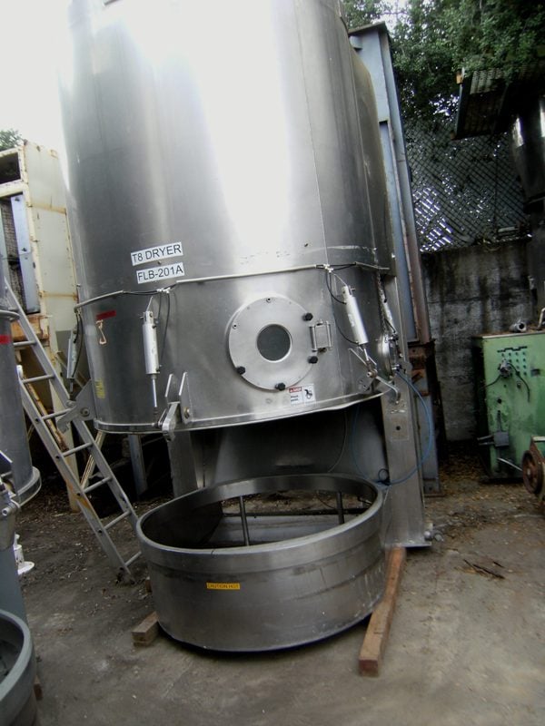 Aeromatic #S8 2111, Fluid Bed Dryer, Stainless Steel, 750 liter container, 28 cu.ft., 48223200 kcal/hr., 50 - Image 4