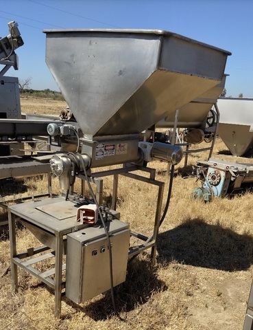 Ghazarian Welding, Semi-Automatic Auger Filler, 48" x 36" x 8" straight side feed hopper, 3" diameter x 36" L - Image 1