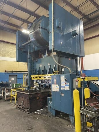 500 Ton, Bliss #SC2-500-108-60, straight side mechanical press, 14" stroke, 44" Shut Height, air clutch, 1989 - Image 6