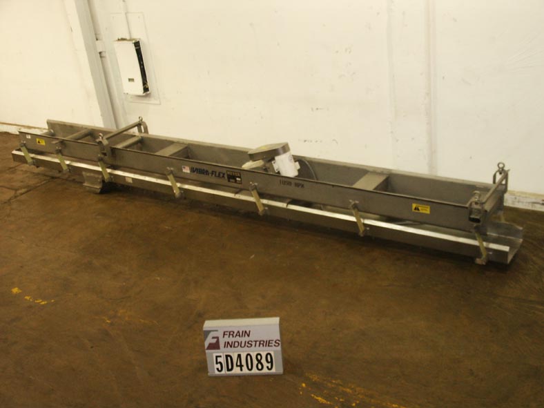 18" wide x 21' long, Meyer #VF11186, Stainless Steel vibratory conveyor, overhead mounted drive - Image 1