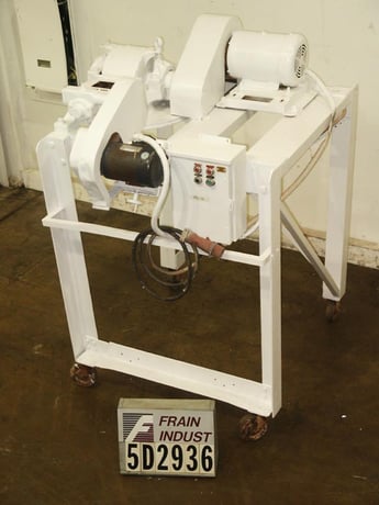 Mikron / Hosokawa #2LH, pulverizer/hammermill, 12 swing impact hammers, 10 HP, mounted on 4 leg frame with - Image 1