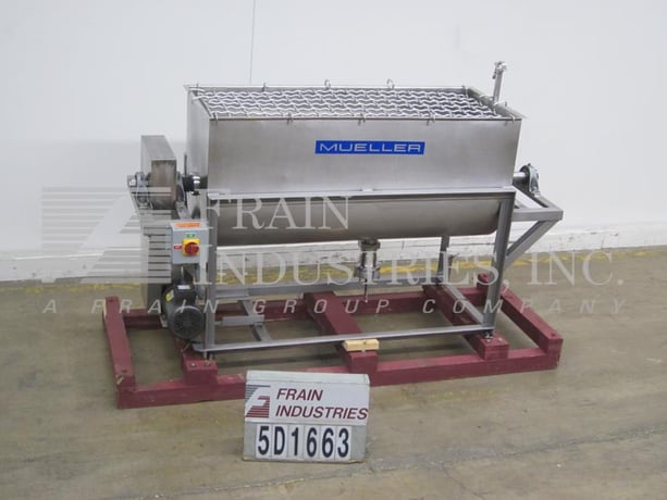 20 cu.ft. Mueller, 304 Stainless Steel mixer with paddle & sweep agitation, center bottom discharge, bottom - Image 1