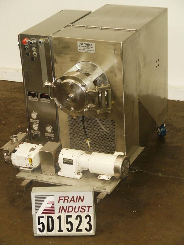 Goodway #CM25, horizontal paste, continuous aerating mixing system, jacketed mix chamber, mounted on casters - Image 1