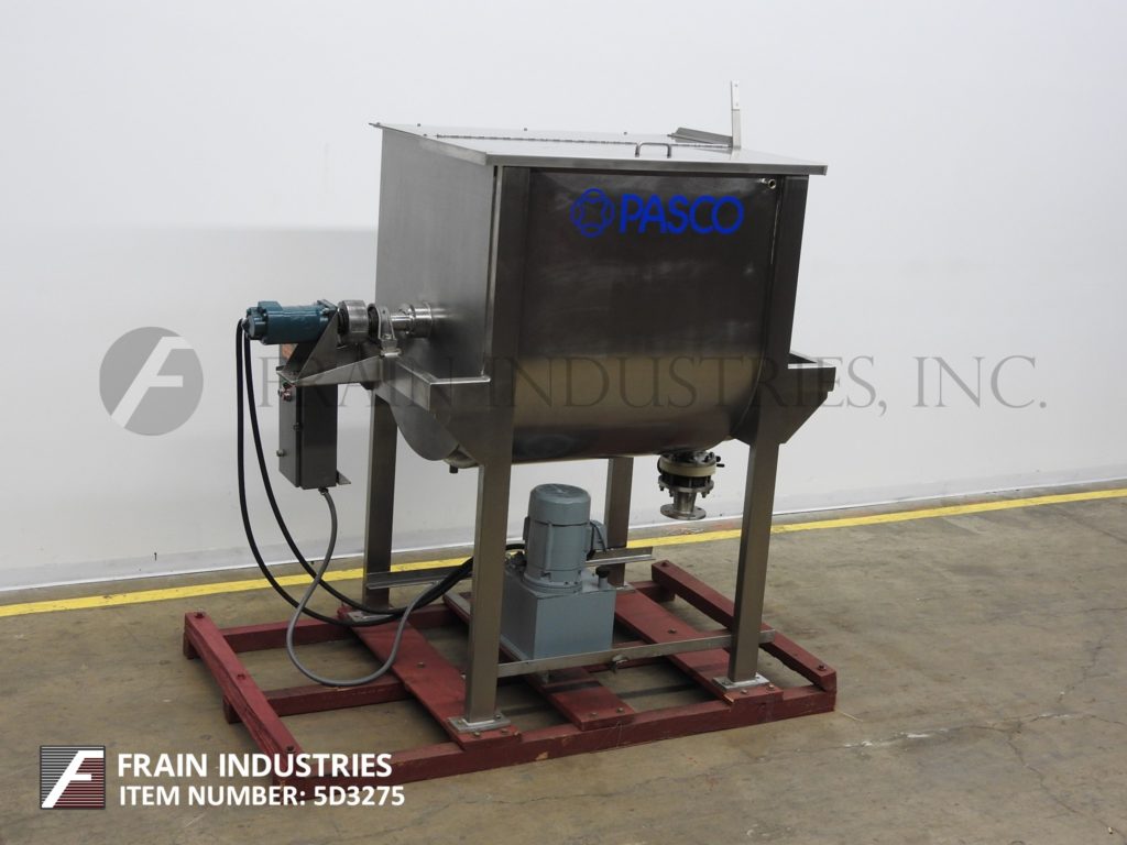 Pasco, horizontal paste mixer, 45 cu.ft. 316 Stainless Steel jacketed qdouble ribbon mixer, 48" L x 39-1/2" W - Image 1