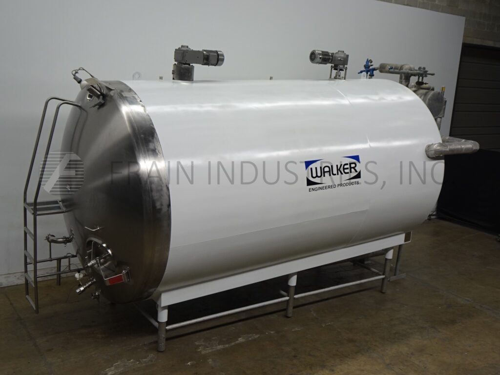 6000 gallon Walker #HHT, 316L Stainless Steel horizontal jacketed processing tank, 106" dia. x 180" straight - Image 1