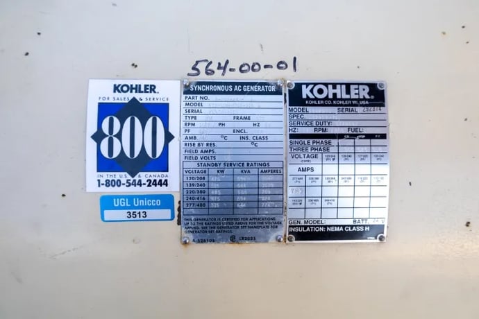 500 KW Kohler #500ROZD71, diesel generator, open, Detroit diesel engine, #090477 - Image 6