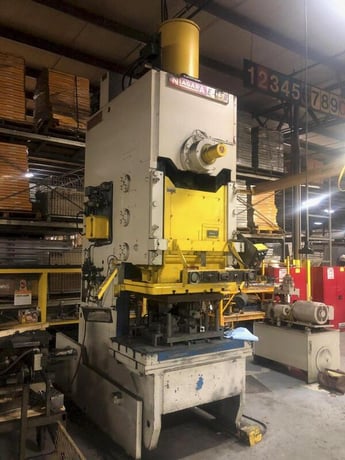 150 Ton, Niagara #E150, OBI press, 6" stroke, 20.5" Shut Height, 6" ram adj., 50" x30"bed, 40 SPM, air clutch - Image 9