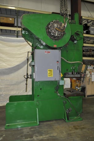 150 Ton, Verson #150-OBI, OBI press, 8" stroke, 22" Shut Height, 6" ram adj., 35 SPM, 50" x30"bed, air clutch - Image 8