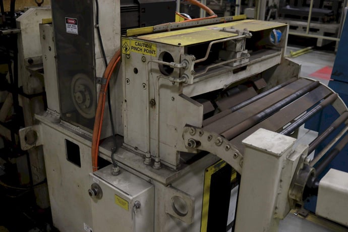 24" x .03" Perfecto #FeS-400-24, servo feeder, pilot release, adj height cabinet, cascade rolls, 2000 - Image 1