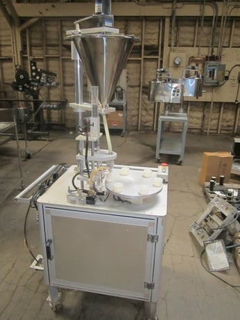 Yu Haw #P-206R, Powder Filling Rotary Filler, 6-Station, 15-30 pieces/min., w/cam table & bottle checking - Image 3