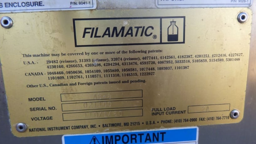 Filamatic #AB-8, Benchtop Medium Duty Filler, single nozzle, 0.05-260 ml fill volume, 23 bottles/min., 110 V - Image 4