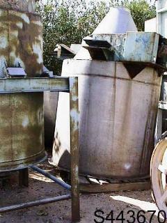 100 cu.ft. Product Hopper, Stainless Steel, live bottom, 5' diameter x 4.5' straight side Hopper w/45 degree - Image 2