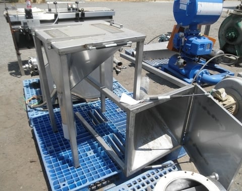 5 cu.ft. Hopper, Stainless Steel, 24" width x 24" L x 14" deep, 12" long discharge pipe w/4" diameter Outlet - Image 3