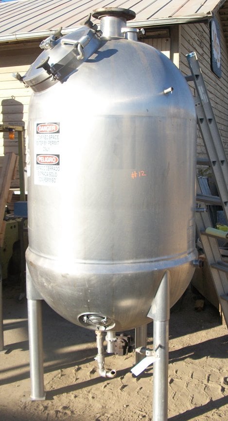 150 gallon Lee Industries #150VP, Vacuum Rated Kettle, Stainless Steel, 42" diameter x 44" deep Kettle, 2" - Image 1