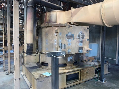 IPEC #7000, Attrition Mill/Air Swept Mill, Carbon Steel, 72" diameter x 76" H milling chamber, 4" diameter - Image 1