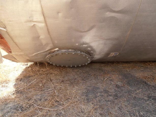 6000 gallon Carbon Steel Storage Tank, Epoxy, Jkt, 9'10" diameter x 12' high, 3" diameter side bottom outlet - Image 6
