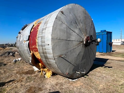 10000 gallon 144" diameter x 144" high, Carbon Steel Tank, flat bottom, dished top and insulated - Image 3
