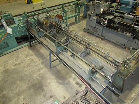 1/16" - 5/16" Lewis #2CV4, wire straigthen & cut-off machine, 5-rotary die head, 20' rack, 65-200 FPM - Image 3