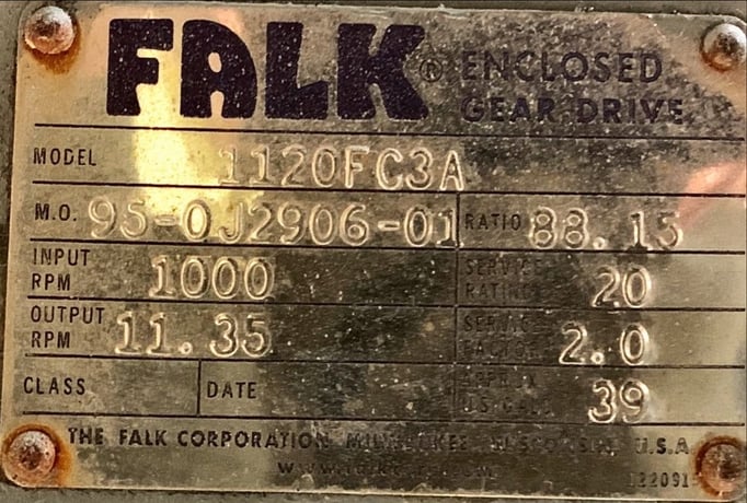 85 HP, Falk 1120FC3A, gear reducer, 88.15 ratio, Weg 20 HP motor - Image 5