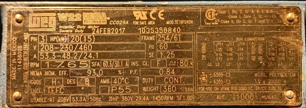 85 HP, Falk 1120FC3A, gear reducer, 88.15 ratio, Weg 20 HP motor - Image 6