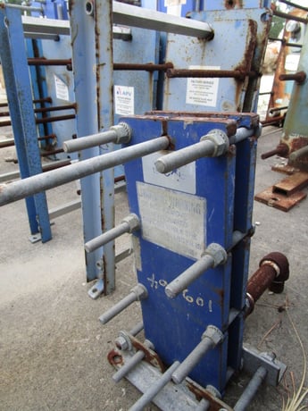3 sq.ft., Alfa-Laval, M3-FG, plate heat exchanger, 150 psi, 300°F, Carbon Steel frame, 316 Stainless Steel - Image 1