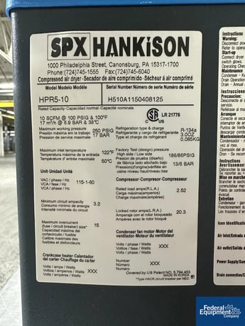 10 scfm, 100 psig, Hankison #HPR5-10, Compressed Air Dryer, 250 psig max, 115 volts, S/N H510A1150408125 - Image 2