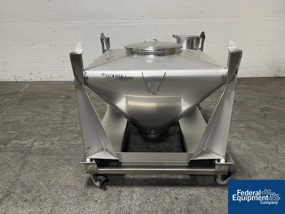 Matcon IBC Bin, Stainless Steel, 500 Liter, cone bottom, powder bin type - Image 1