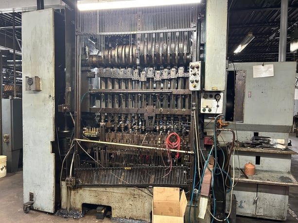 Platarg #912, ICOP transfer press, 6.5" stroke, 6" W chopper, strip & release on 11 stripper forks, air - Image 1