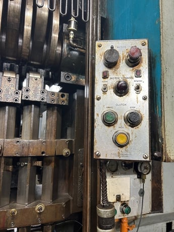 Platarg #912, ICOP transfer press, 6.5" stroke, 6" W chopper, strip & release on 11 stripper forks, air - Image 7