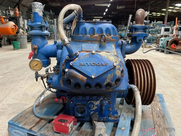 Mycom #N6A, 6-Cylinder Reciprocating Compressor, Belt Driven - Image 3
