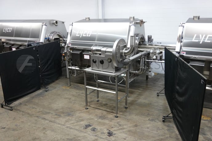 Lyco, pouch cooker rotary system, Stainless Steel contact parts, 72" OD x 96" long perforated drum, 2 HP - Image 1