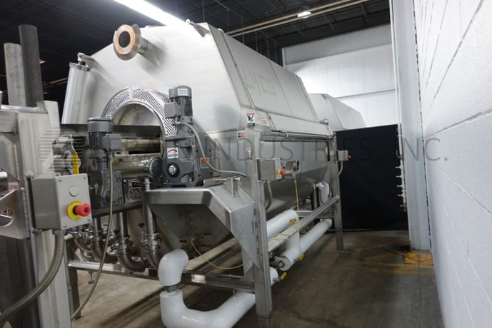 Lyco, pouch cooker rotary system, Stainless Steel contact parts, 72" OD x 96" long perforated drum, 2 HP - Image 4