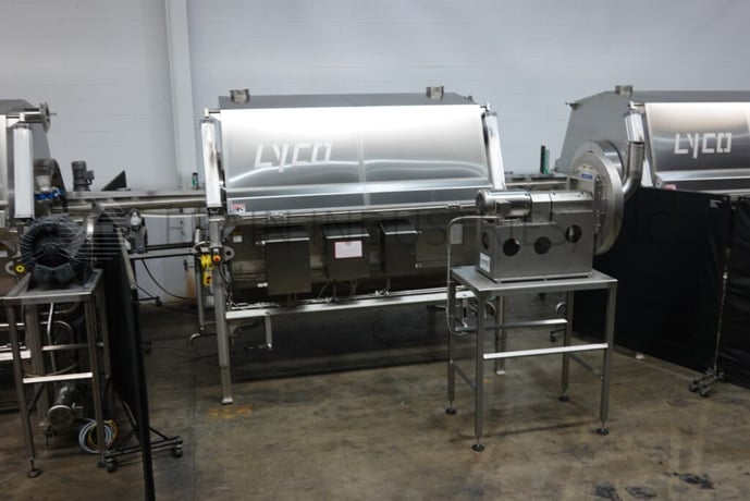 Lyco, pouch cooker rotary system, Stainless Steel contact parts, 72" OD x 96" long perforated drum, 2 HP - Image 5