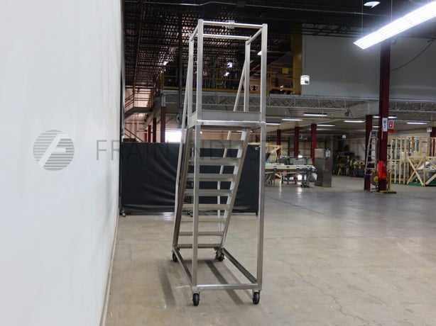 8 Step EHS Solutions CST111, Stainless Steel with 34" x 30" standing platform, 41" high guard rail, locking - Image 2