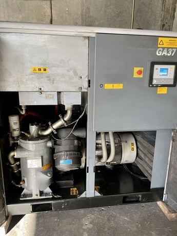 103 cfm, 132 psi, Atlas Copco #GA37, rotary screw air compressor, 50 HP, air storage tank - Image 10
