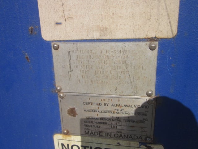 1610 sq.ft., Alfa-Laval, V110-SST-200, (139) 36W x 60", 316 Stainless Steel plates, 150 psi, 20°-150°F, 2000 - Image 2
