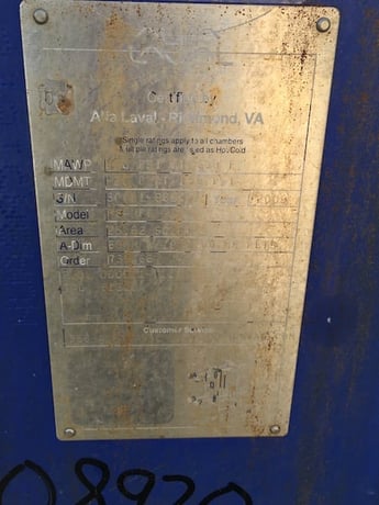25 sq.ft., Alfa-Laval, M6-MFG, scrubber heat exchanger, .60mm plate thickness, 150 psi, 200°F, Carbon Steel - Image 2