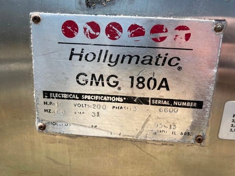 5 cu.ft. Hollymatic #GMG-180-A, Mixer/Grinder, Stainless Steel, 20" x 24" x 26" deep Chamber, 6" x 7" center - Image 5