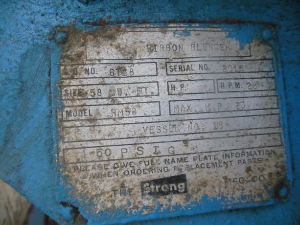 58 cu.ft. Strong Scott #HM58, Double Ribbon Mixer, jacketed, Carbon Steel & Stainless Steel, 94" L x 38" - Image 10
