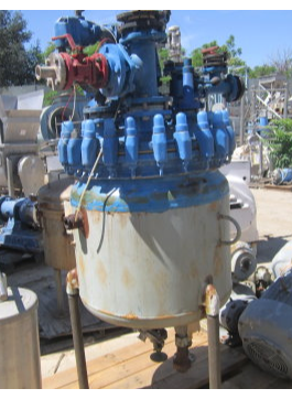 50 gallon Pfaudler, Glass-Lined Reactor, 24" diameter x 24" straight side, 1.5" discharge, 150 psi/FV @ 450 F - Image 2