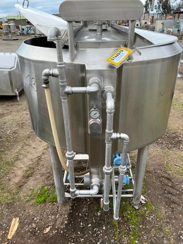 200 gallon Cherry Burrell, Stainless Steel Jacketed Processor Tank w/scrape surface agitation, 48" diameter x - Image 5
