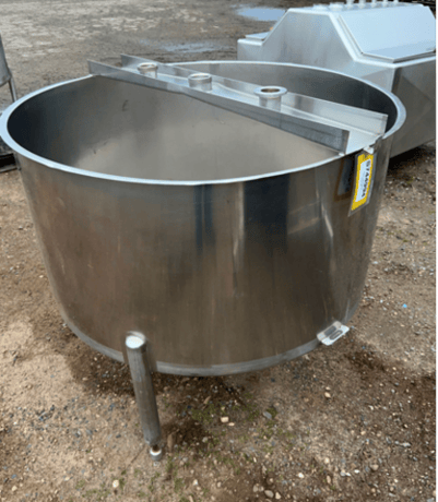 200 gallon Stainless Steel Cone-Bottom Tank, 48" diameter x 24" deep, 2" diameter Center bottom outlet, (2) - Image 2