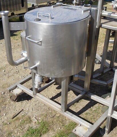 15 gallon Advance Food Co., Stainless Steel Agitated Tank, 19" diameter x 16" deep w/2" bottom discharge, 1/2 - Image 2