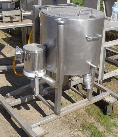 15 gallon Advance Food Co., Stainless Steel Agitated Tank, 19" diameter x 16" deep w/2" bottom discharge, 1/2 - Image 3