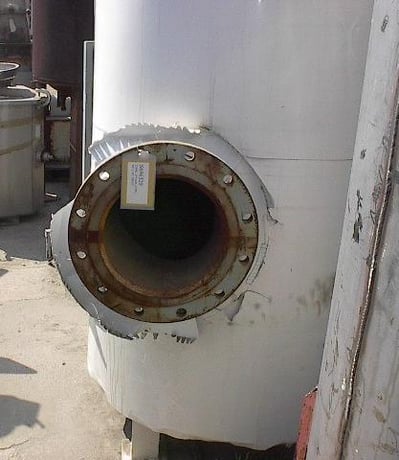 275 gallon 34" x 76", Carbon Steel Tank, 12" & 19" dia. flanged openings - Image 1