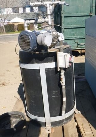 50 gallon Poly Processing, Polyethylene Tank, 12" diameter x 32" straight side, 12" manway, 1-1/4" inlet & 1" - Image 1