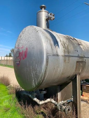 1500 gallon Coalescer Tank, Stainless Steel, 48" diameter x 18' L, 1" & 12" raised opening, 25 psi @ 200&deg;F - Image 3
