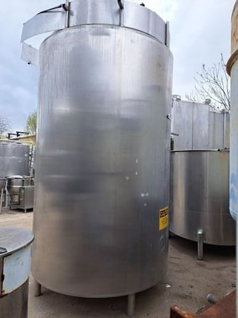 2000 gallon Stainless Steel Tank, 72" diameter x 104" H 5-zone jacketed vessel, 18" diameter Top manway, 3" - Image 5